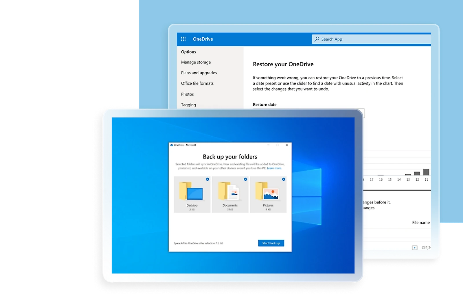 Interface oficial do OneDrive para organizar e compartilhar arquivos